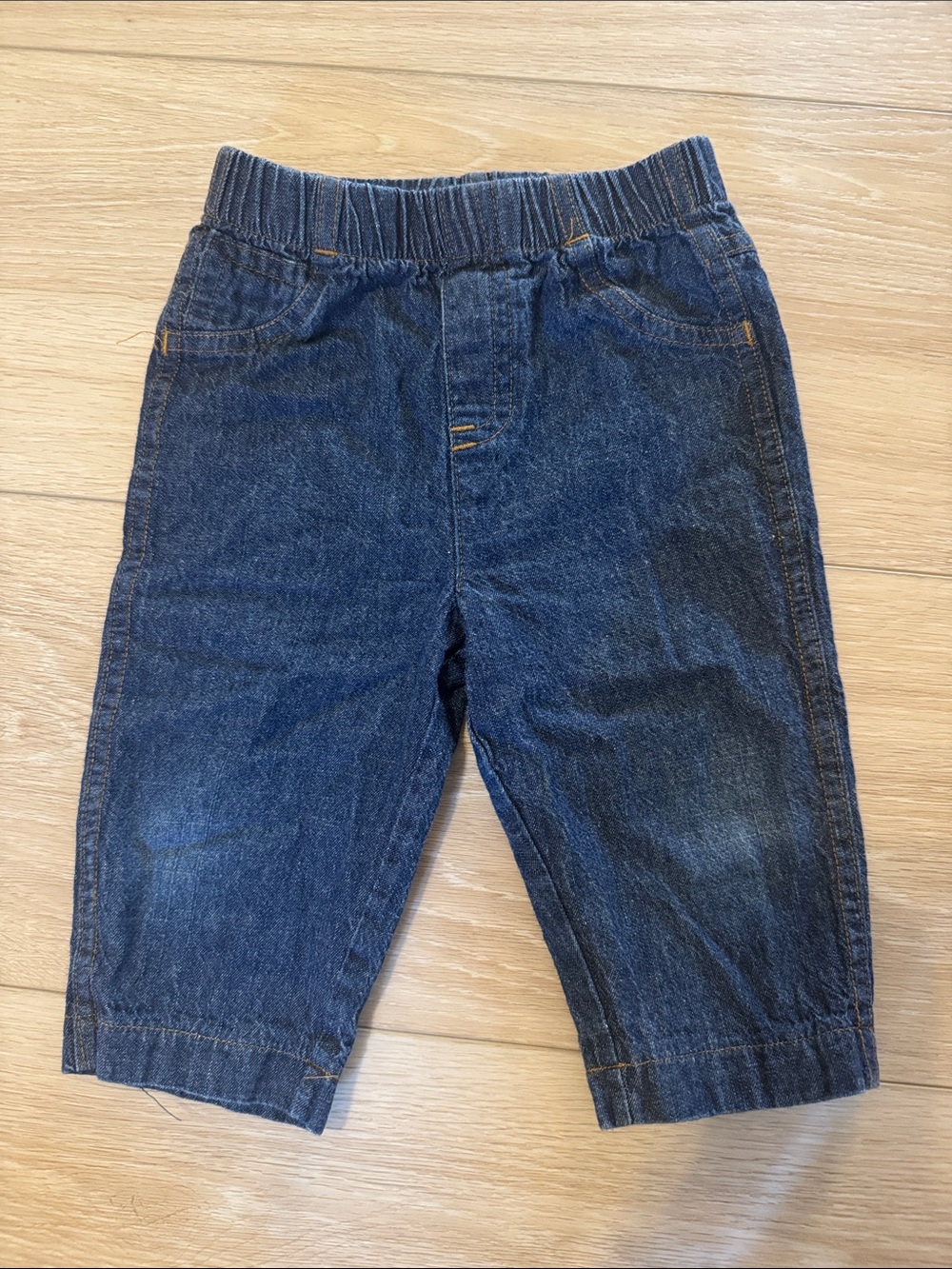 Kids Elastic Waist Dark Blue Denim Jeans